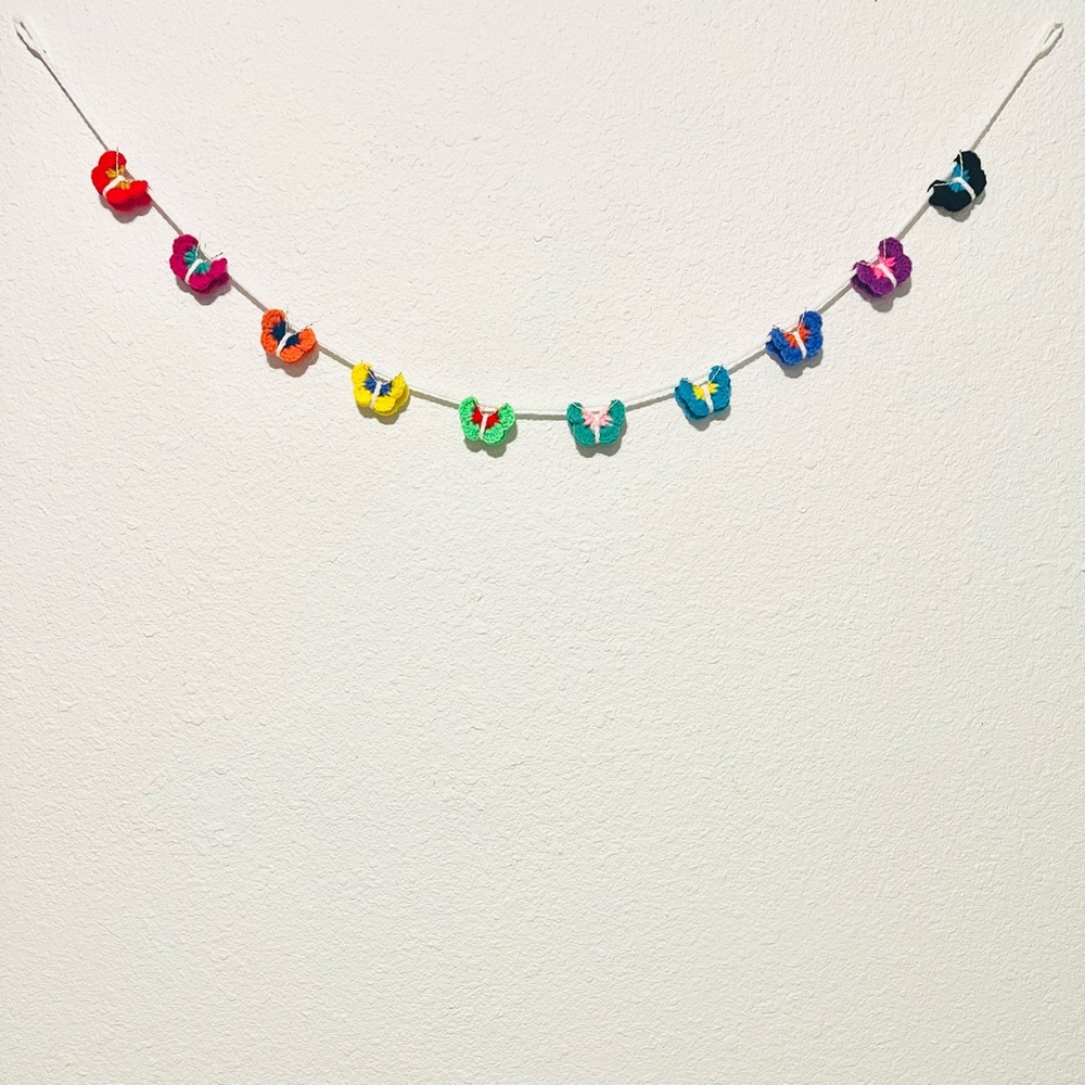 🎉HP🎉🌈Handmade Crochet Rainbow Butterfly Garland🌈 - Picture 10 of 10